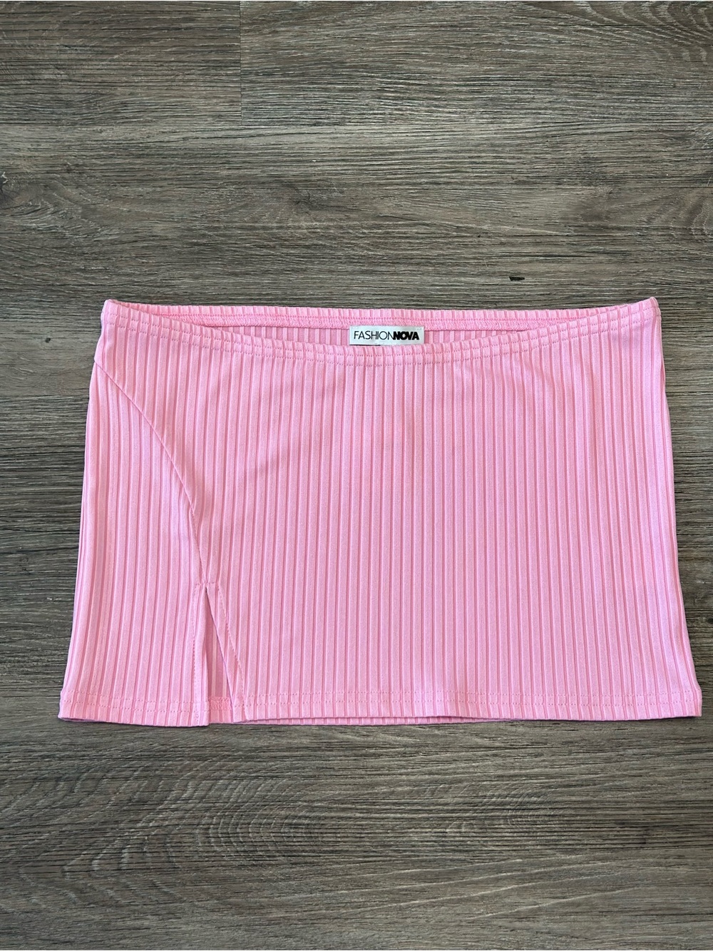 Fashion Nova Pink Ribbed Tube Mini Skirt